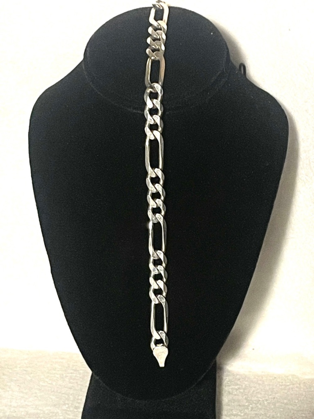 925 Sterling Silver 8” Figaro Link Bracelet